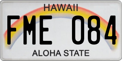 HI license plate FME084