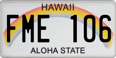 HI license plate FME106