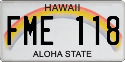HI license plate FME118