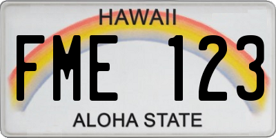 HI license plate FME123