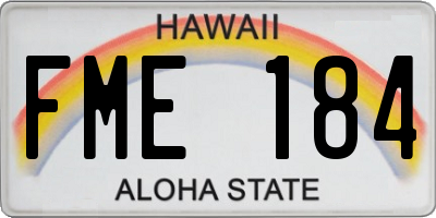 HI license plate FME184
