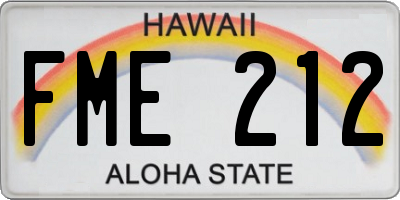 HI license plate FME212