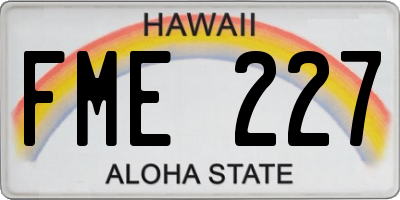 HI license plate FME227