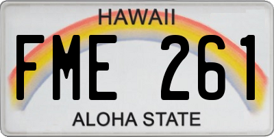 HI license plate FME261