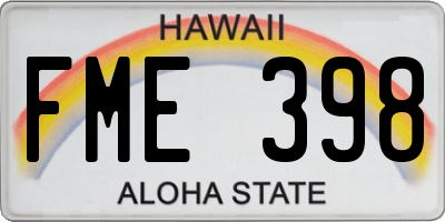 HI license plate FME398