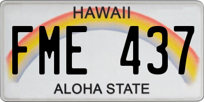 HI license plate FME437