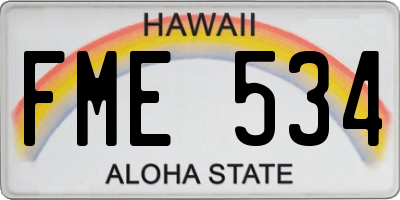 HI license plate FME534