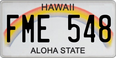 HI license plate FME548