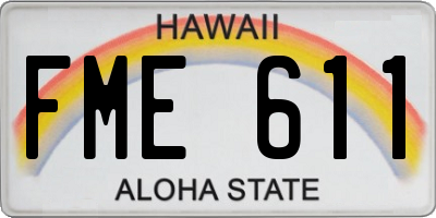 HI license plate FME611