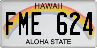 HI license plate FME624