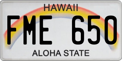 HI license plate FME650