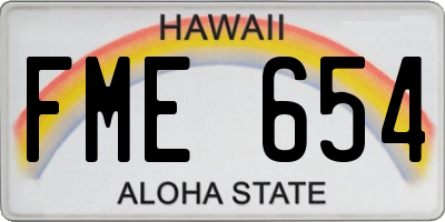HI license plate FME654