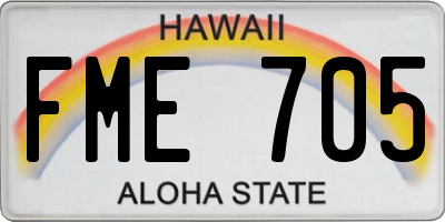 HI license plate FME705