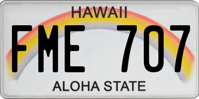 HI license plate FME707