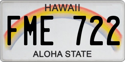 HI license plate FME722