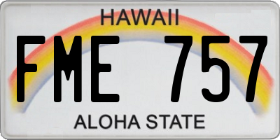 HI license plate FME757