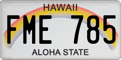 HI license plate FME785
