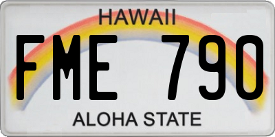 HI license plate FME790