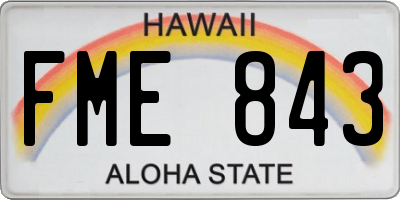 HI license plate FME843