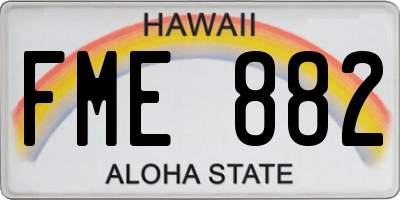 HI license plate FME882