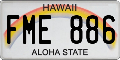 HI license plate FME886