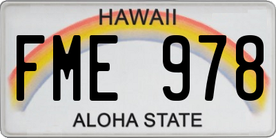 HI license plate FME978