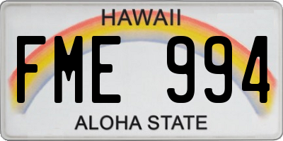 HI license plate FME994