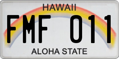 HI license plate FMF011
