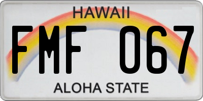 HI license plate FMF067