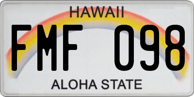 HI license plate FMF098