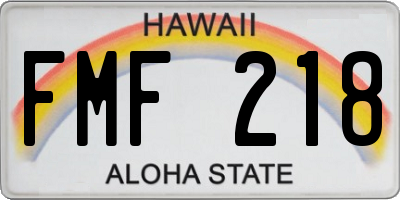 HI license plate FMF218