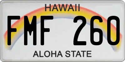 HI license plate FMF260