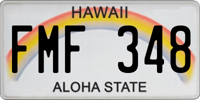 HI license plate FMF348
