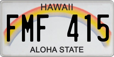 HI license plate FMF415