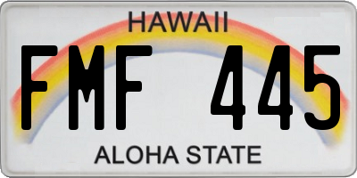 HI license plate FMF445