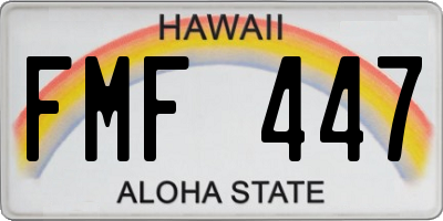 HI license plate FMF447