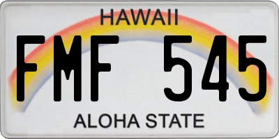 HI license plate FMF545