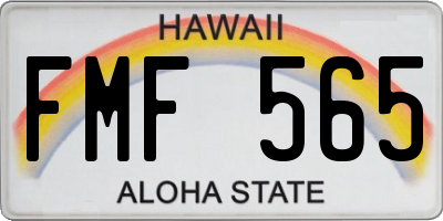HI license plate FMF565