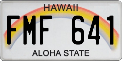HI license plate FMF641