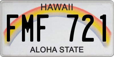 HI license plate FMF721