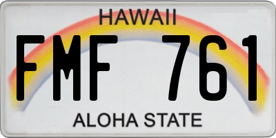 HI license plate FMF761