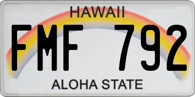 HI license plate FMF792