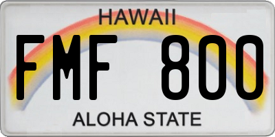 HI license plate FMF800