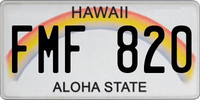 HI license plate FMF820