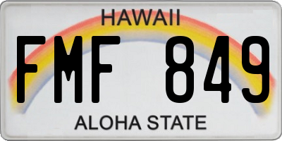 HI license plate FMF849
