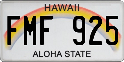 HI license plate FMF925