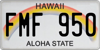 HI license plate FMF950