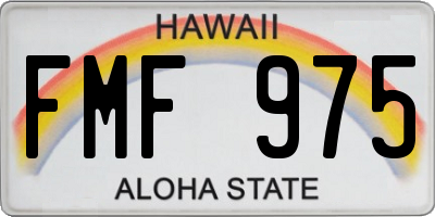 HI license plate FMF975