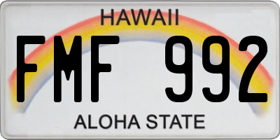 HI license plate FMF992