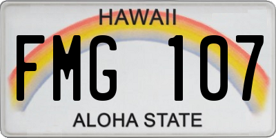 HI license plate FMG107